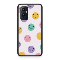 Thumbnail for OnePlus 9 Smiley Faces θήκη από τη Smartfits με σχέδιο στο πίσω μέρος και μαύρο περίβλημα | Smartphone case with colorful back and black bezels by Smartfits