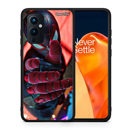 Θήκη OnePlus 9 Spider Hand από τη Smartfits με σχέδιο στο πίσω μέρος και μαύρο περίβλημα | OnePlus 9 Spider Hand case with colorful back and black bezels