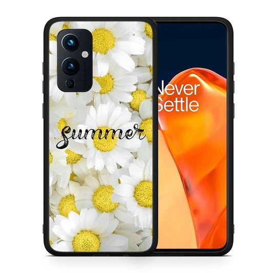 Θήκη OnePlus 9 Summer Daisies από τη Smartfits με σχέδιο στο πίσω μέρος και μαύρο περίβλημα | OnePlus 9 Summer Daisies case with colorful back and black bezels