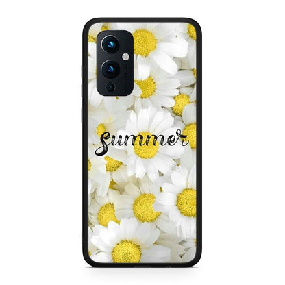 OnePlus 9 Summer Daisies Θήκη από τη Smartfits με σχέδιο στο πίσω μέρος και μαύρο περίβλημα | Smartphone case with colorful back and black bezels by Smartfits