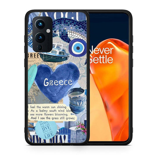Θήκη OnePlus 9 Summer In Greece από τη Smartfits με σχέδιο στο πίσω μέρος και μαύρο περίβλημα | OnePlus 9 Summer In Greece case with colorful back and black bezels