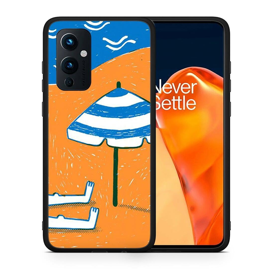 Θήκη OnePlus 9 Summering από τη Smartfits με σχέδιο στο πίσω μέρος και μαύρο περίβλημα | OnePlus 9 Summering case with colorful back and black bezels