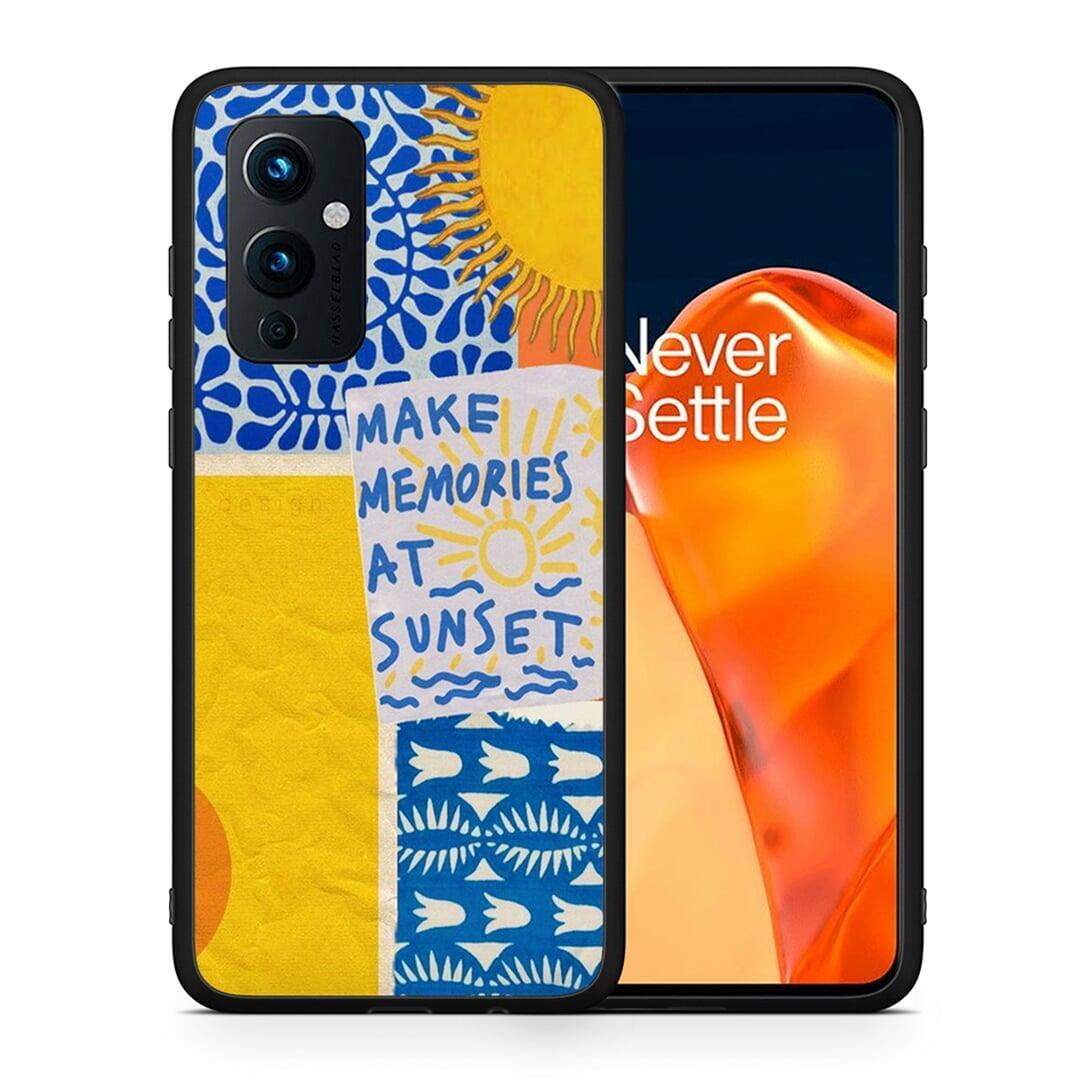 Θήκη OnePlus 9 Sunset Memories από τη Smartfits με σχέδιο στο πίσω μέρος και μαύρο περίβλημα | OnePlus 9 Sunset Memories case with colorful back and black bezels
