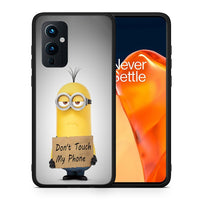 Thumbnail for Θήκη OnePlus 9 Minion Text από τη Smartfits με σχέδιο στο πίσω μέρος και μαύρο περίβλημα | OnePlus 9 Minion Text case with colorful back and black bezels