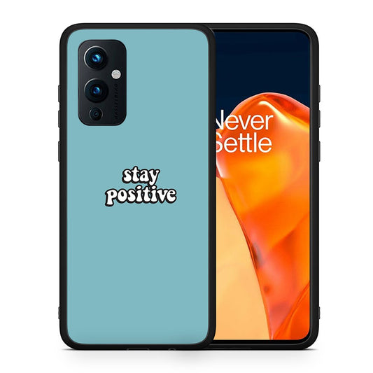 Θήκη OnePlus 9 Positive Text από τη Smartfits με σχέδιο στο πίσω μέρος και μαύρο περίβλημα | OnePlus 9 Positive Text case with colorful back and black bezels