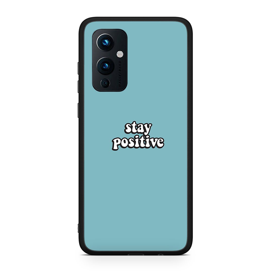 OnePlus 9 Positive Text θήκη από τη Smartfits με σχέδιο στο πίσω μέρος και μαύρο περίβλημα | Smartphone case with colorful back and black bezels by Smartfits