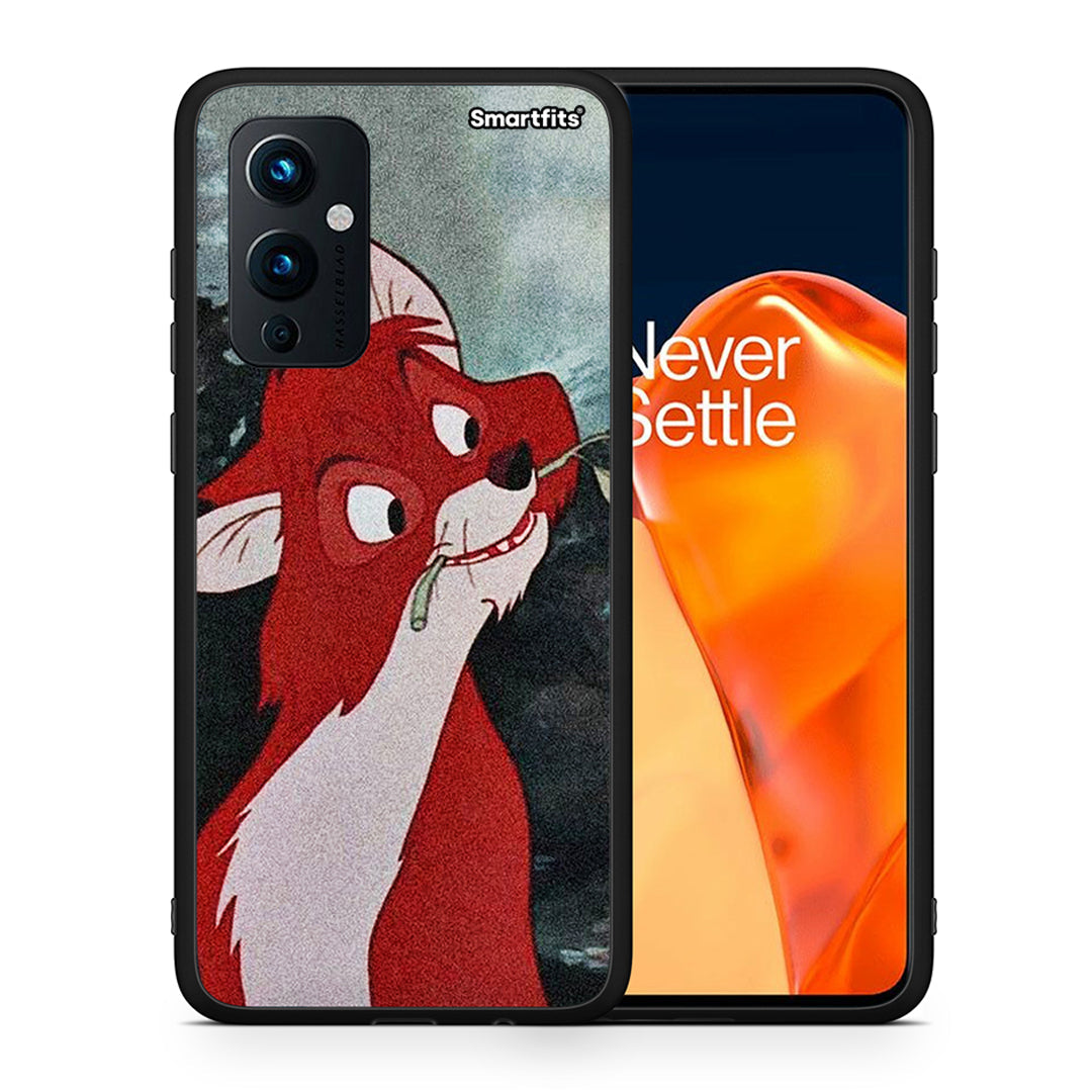 Θήκη OnePlus 9 Tod And Vixey Love 1 από τη Smartfits με σχέδιο στο πίσω μέρος και μαύρο περίβλημα | OnePlus 9 Tod And Vixey Love 1 case with colorful back and black bezels