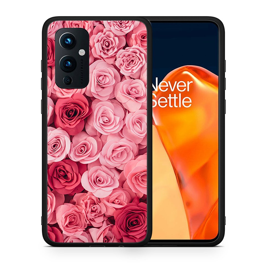 Θήκη OnePlus 9 RoseGarden Valentine από τη Smartfits με σχέδιο στο πίσω μέρος και μαύρο περίβλημα | OnePlus 9 RoseGarden Valentine case with colorful back and black bezels