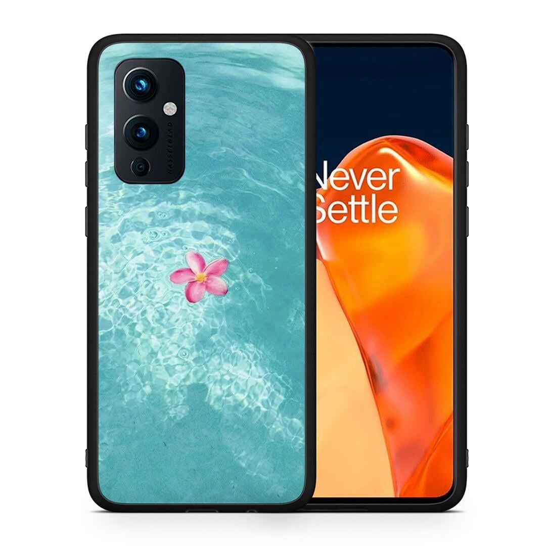 Θήκη OnePlus 9 Water Flower από τη Smartfits με σχέδιο στο πίσω μέρος και μαύρο περίβλημα | OnePlus 9 Water Flower case with colorful back and black bezels