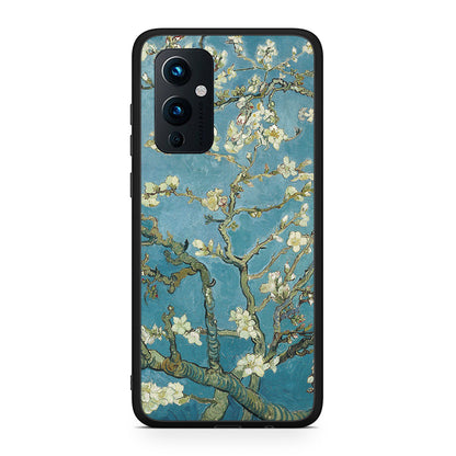 OnePlus 9 White Blossoms θήκη από τη Smartfits με σχέδιο στο πίσω μέρος και μαύρο περίβλημα | Smartphone case with colorful back and black bezels by Smartfits