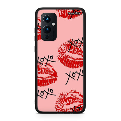 OnePlus 9 XOXO Lips θήκη από τη Smartfits με σχέδιο στο πίσω μέρος και μαύρο περίβλημα | Smartphone case with colorful back and black bezels by Smartfits