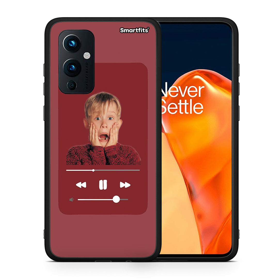 Θήκη OnePlus 9 Xmas Alone Music από τη Smartfits με σχέδιο στο πίσω μέρος και μαύρο περίβλημα | OnePlus 9 Xmas Alone Music case with colorful back and black bezels