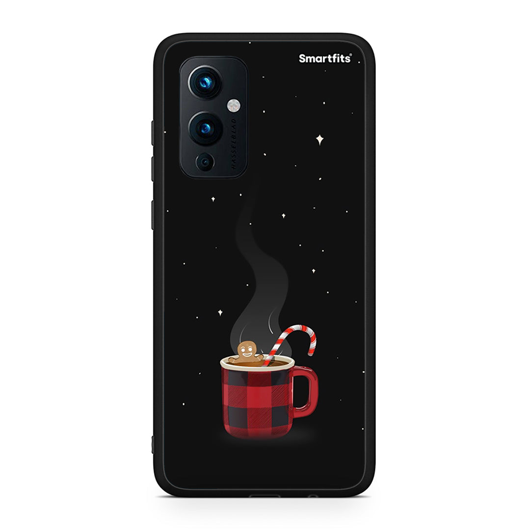 OnePlus 9 Xmas Bathing θήκη από τη Smartfits με σχέδιο στο πίσω μέρος και μαύρο περίβλημα | Smartphone case with colorful back and black bezels by Smartfits