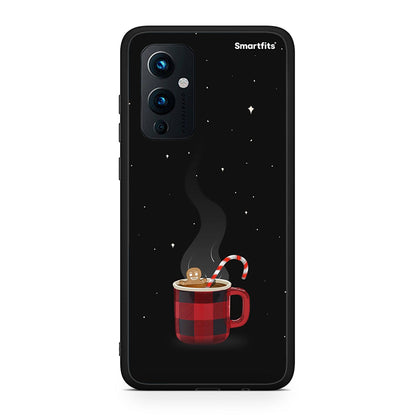 OnePlus 9 Xmas Bathing θήκη από τη Smartfits με σχέδιο στο πίσω μέρος και μαύρο περίβλημα | Smartphone case with colorful back and black bezels by Smartfits