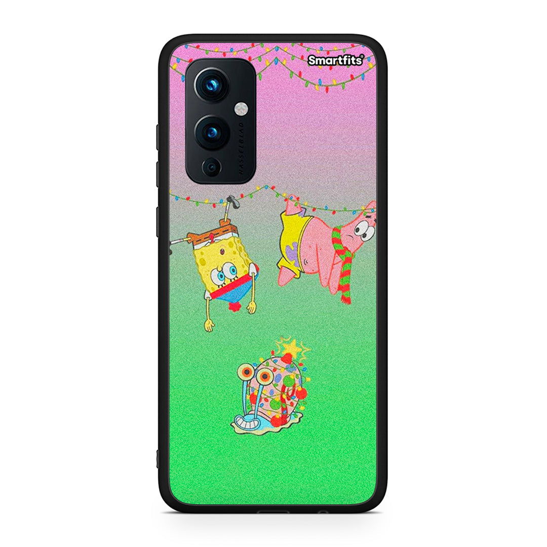OnePlus 9 Xmas Lights θήκη από τη Smartfits με σχέδιο στο πίσω μέρος και μαύρο περίβλημα | Smartphone case with colorful back and black bezels by Smartfits