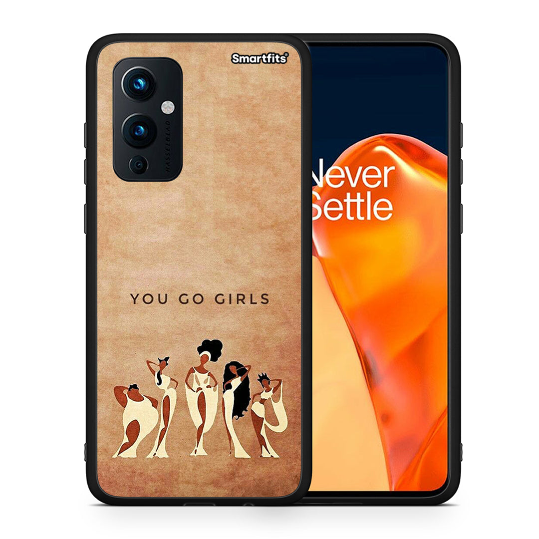 Θήκη OnePlus 9 You Go Girl από τη Smartfits με σχέδιο στο πίσω μέρος και μαύρο περίβλημα | OnePlus 9 You Go Girl case with colorful back and black bezels