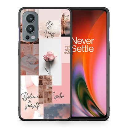 Θήκη OnePlus Nord 2 5G Aesthetic Collage από τη Smartfits με σχέδιο στο πίσω μέρος και μαύρο περίβλημα | OnePlus Nord 2 5G Aesthetic Collage case with colorful back and black bezels
