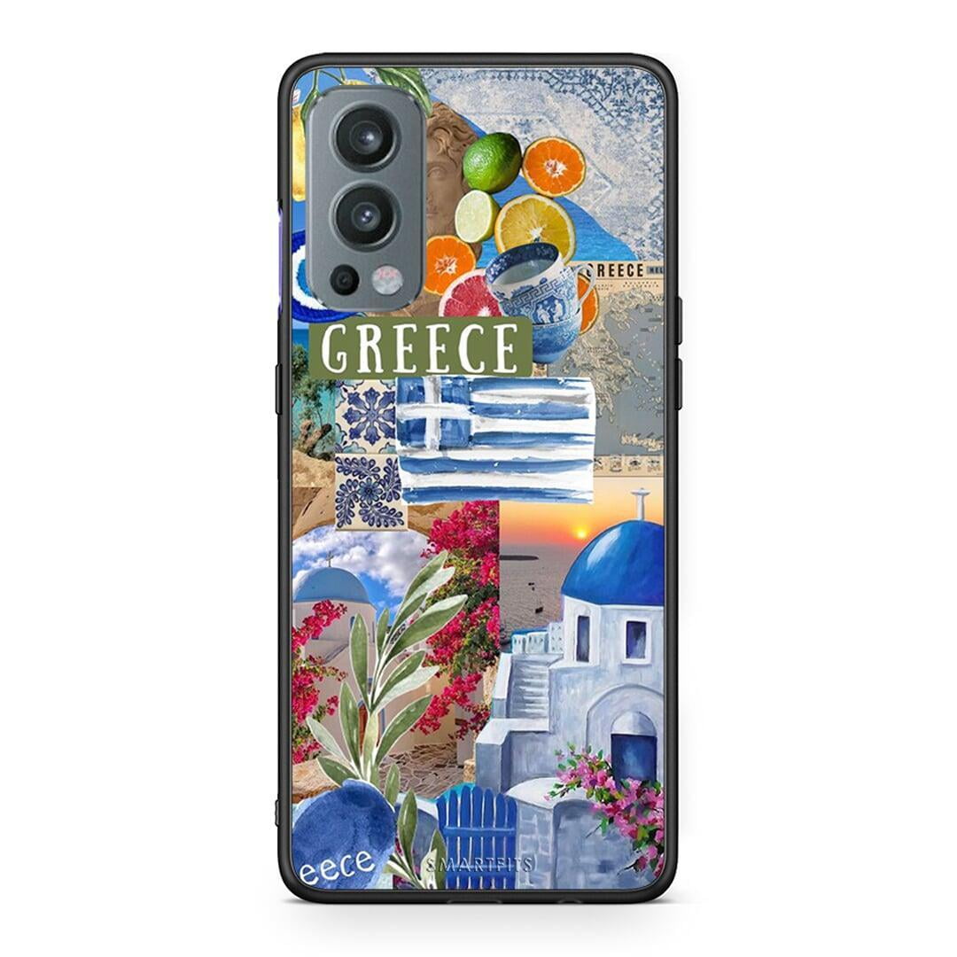 OnePlus Nord 2 5G All Greek Θήκη από τη Smartfits με σχέδιο στο πίσω μέρος και μαύρο περίβλημα | Smartphone case with colorful back and black bezels by Smartfits