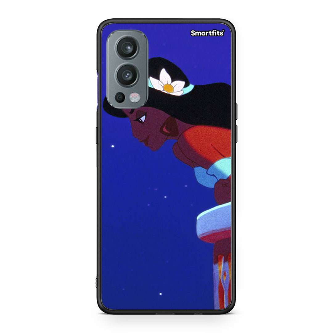 OnePlus Nord 2 5G Alladin And Jasmine Love 2 θήκη από τη Smartfits με σχέδιο στο πίσω μέρος και μαύρο περίβλημα | Smartphone case with colorful back and black bezels by Smartfits