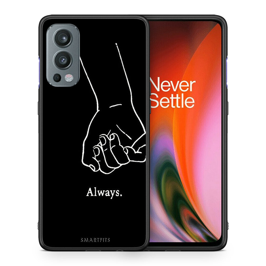Θήκη Αγίου Βαλεντίνου OnePlus Nord 2 5G Always & Forever 1 από τη Smartfits με σχέδιο στο πίσω μέρος και μαύρο περίβλημα | OnePlus Nord 2 5G Always & Forever 1 case with colorful back and black bezels