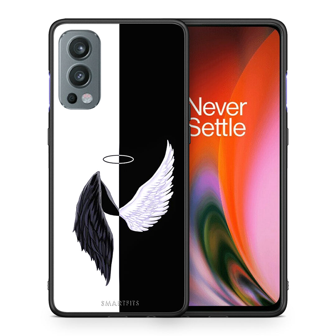 Θήκη OnePlus Nord 2 5G Angels Demons από τη Smartfits με σχέδιο στο πίσω μέρος και μαύρο περίβλημα | OnePlus Nord 2 5G Angels Demons case with colorful back and black bezels