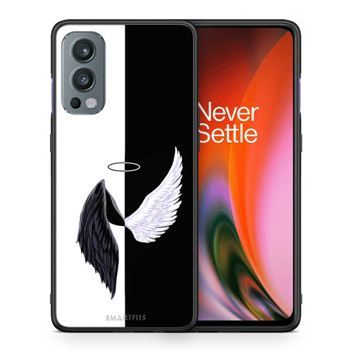 Θήκη OnePlus Nord 2 5G Angels Demons από τη Smartfits με σχέδιο στο πίσω μέρος και μαύρο περίβλημα | OnePlus Nord 2 5G Angels Demons case with colorful back and black bezels