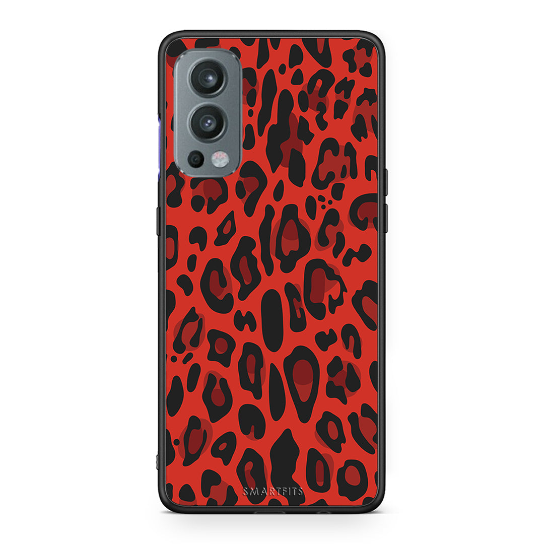 4 - OnePlus Nord 2 5G Red Leopard Animal case, cover, bumper