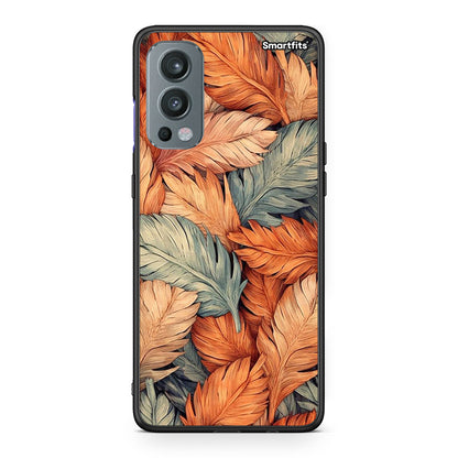 OnePlus Nord 2 5G Autumn Leaves Θήκη από τη Smartfits με σχέδιο στο πίσω μέρος και μαύρο περίβλημα | Smartphone case with colorful back and black bezels by Smartfits