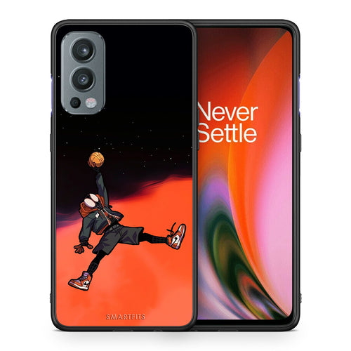 Θήκη OnePlus Nord 2 5G Basketball Hero από τη Smartfits με σχέδιο στο πίσω μέρος και μαύρο περίβλημα | OnePlus Nord 2 5G Basketball Hero case with colorful back and black bezels