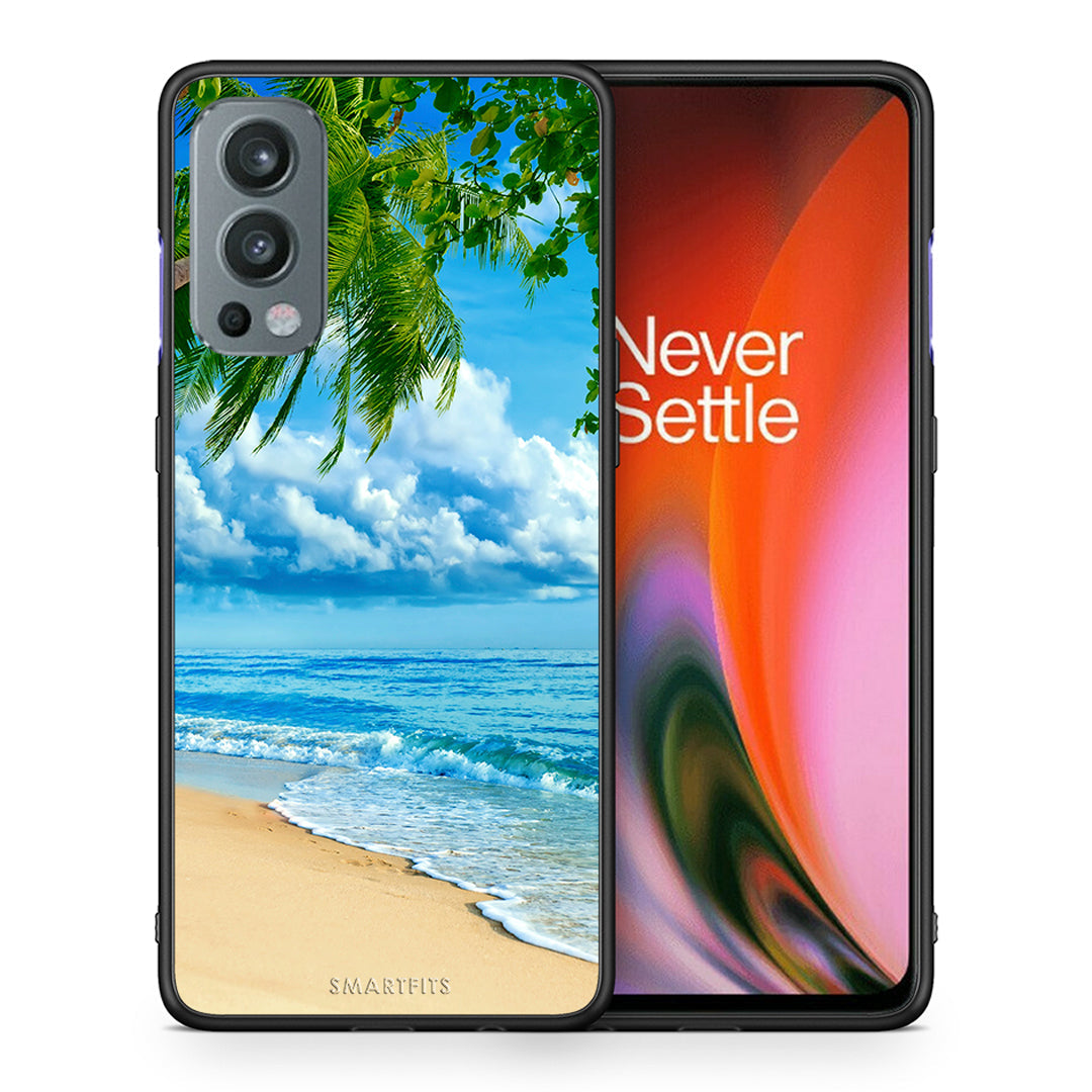 Θήκη OnePlus Nord 2 5G Beautiful Beach από τη Smartfits με σχέδιο στο πίσω μέρος και μαύρο περίβλημα | OnePlus Nord 2 5G Beautiful Beach case with colorful back and black bezels