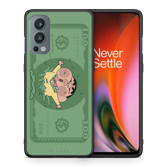 Θήκη Αγίου Βαλεντίνου OnePlus Nord 2 5G Big Money από τη Smartfits με σχέδιο στο πίσω μέρος και μαύρο περίβλημα | OnePlus Nord 2 5G Big Money case with colorful back and black bezels