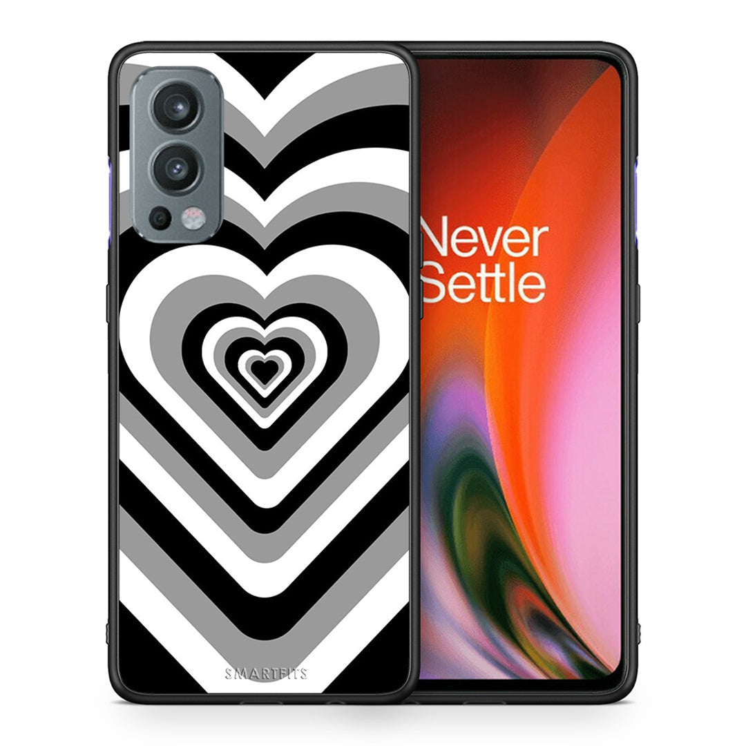 Θήκη OnePlus Nord 2 5G Black Hearts από τη Smartfits με σχέδιο στο πίσω μέρος και μαύρο περίβλημα | OnePlus Nord 2 5G Black Hearts case with colorful back and black bezels