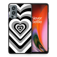Thumbnail for Θήκη OnePlus Nord 2 5G Black Hearts από τη Smartfits με σχέδιο στο πίσω μέρος και μαύρο περίβλημα | OnePlus Nord 2 5G Black Hearts case with colorful back and black bezels