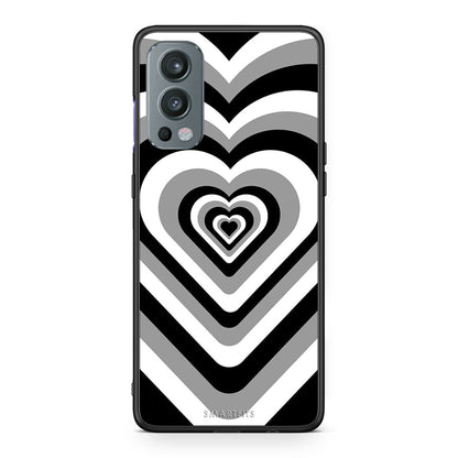 OnePlus Nord 2 5G Black Hearts θήκη από τη Smartfits με σχέδιο στο πίσω μέρος και μαύρο περίβλημα | Smartphone case with colorful back and black bezels by Smartfits