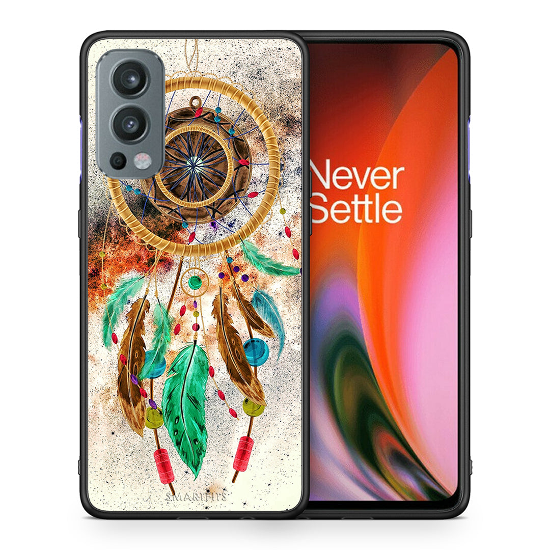 Θήκη OnePlus Nord 2 5G DreamCatcher Boho από τη Smartfits με σχέδιο στο πίσω μέρος και μαύρο περίβλημα | OnePlus Nord 2 5G DreamCatcher Boho case with colorful back and black bezels