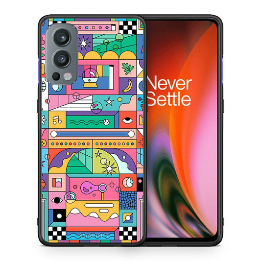 Θήκη OnePlus Nord 2 5G Bubbles Soap από τη Smartfits με σχέδιο στο πίσω μέρος και μαύρο περίβλημα | OnePlus Nord 2 5G Bubbles Soap case with colorful back and black bezels