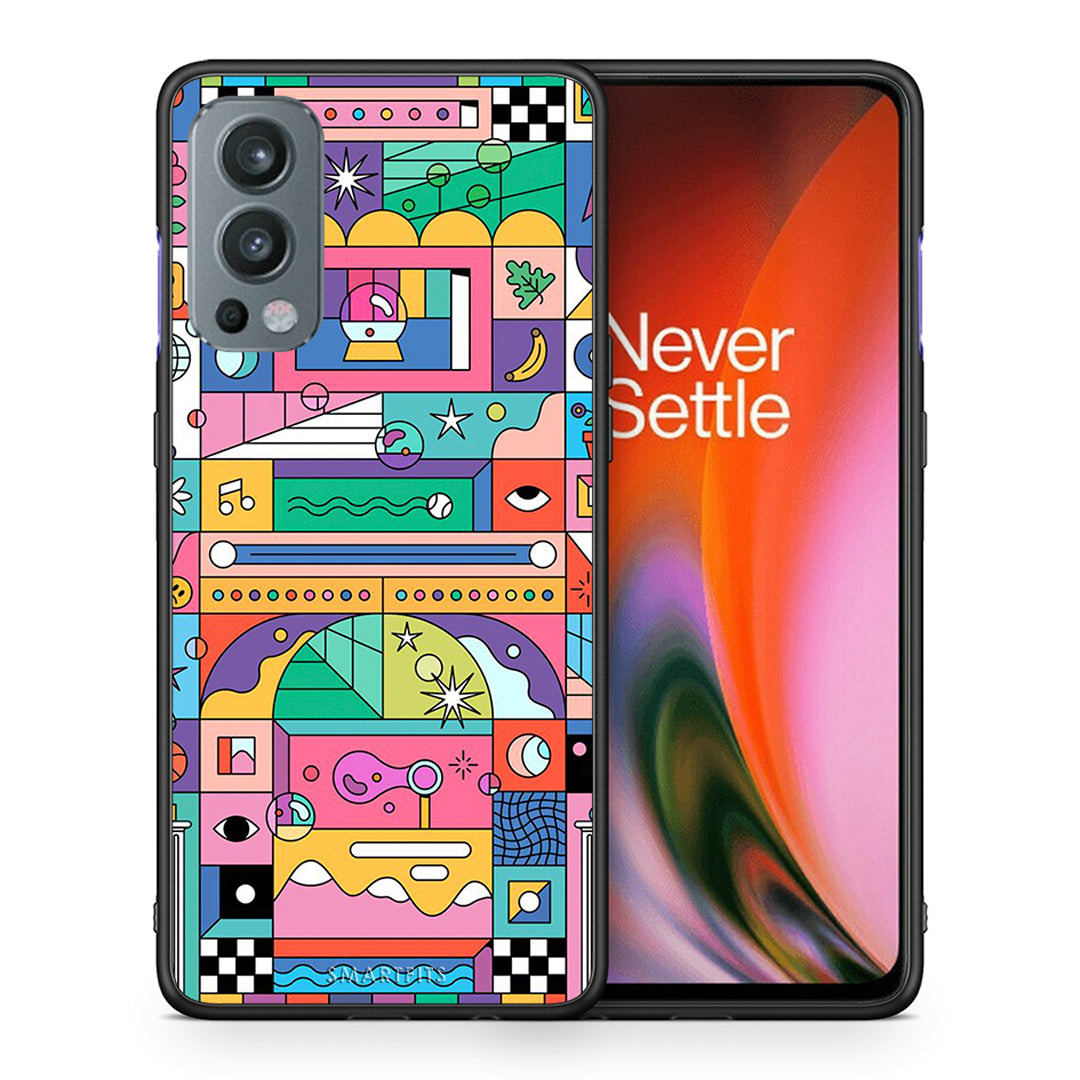 Θήκη OnePlus Nord 2 5G Bubbles Soap από τη Smartfits με σχέδιο στο πίσω μέρος και μαύρο περίβλημα | OnePlus Nord 2 5G Bubbles Soap case with colorful back and black bezels