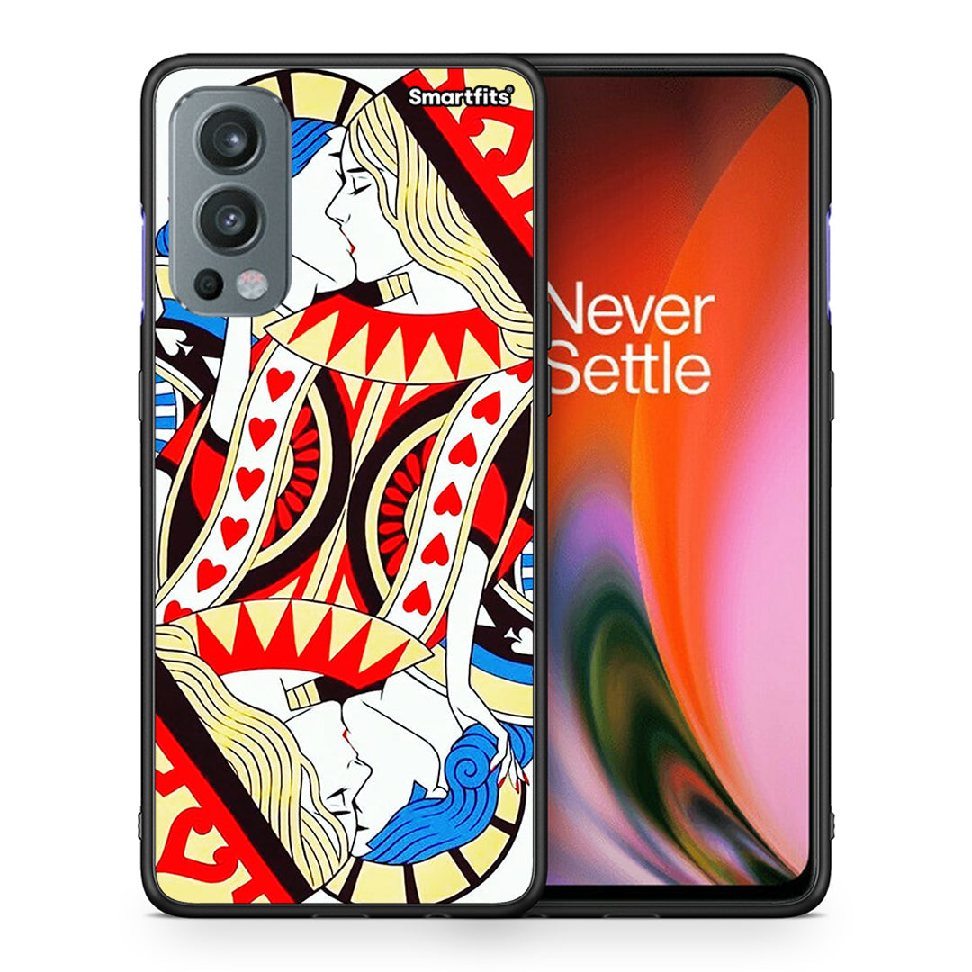 Θήκη OnePlus Nord 2 5G Card Love από τη Smartfits με σχέδιο στο πίσω μέρος και μαύρο περίβλημα | OnePlus Nord 2 5G Card Love case with colorful back and black bezels