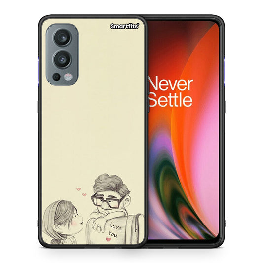 Θήκη OnePlus Nord 2 5G Carl And Ellie από τη Smartfits με σχέδιο στο πίσω μέρος και μαύρο περίβλημα | OnePlus Nord 2 5G Carl And Ellie case with colorful back and black bezels