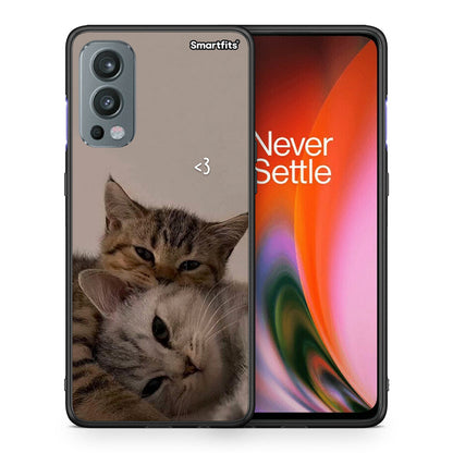 Θήκη OnePlus Nord 2 5G Cats In Love από τη Smartfits με σχέδιο στο πίσω μέρος και μαύρο περίβλημα | OnePlus Nord 2 5G Cats In Love case with colorful back and black bezels
