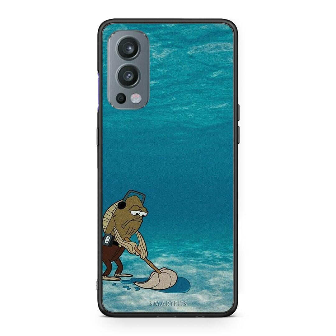 OnePlus Nord 2 5G Clean The Ocean Θήκη από τη Smartfits με σχέδιο στο πίσω μέρος και μαύρο περίβλημα | Smartphone case with colorful back and black bezels by Smartfits