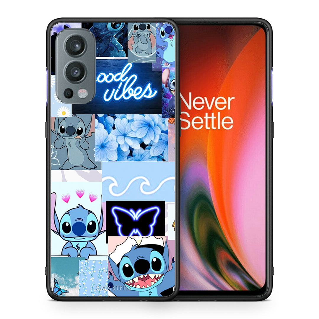 Θήκη Αγίου Βαλεντίνου OnePlus Nord 2 5G Collage Good Vibes από τη Smartfits με σχέδιο στο πίσω μέρος και μαύρο περίβλημα | OnePlus Nord 2 5G Collage Good Vibes case with colorful back and black bezels