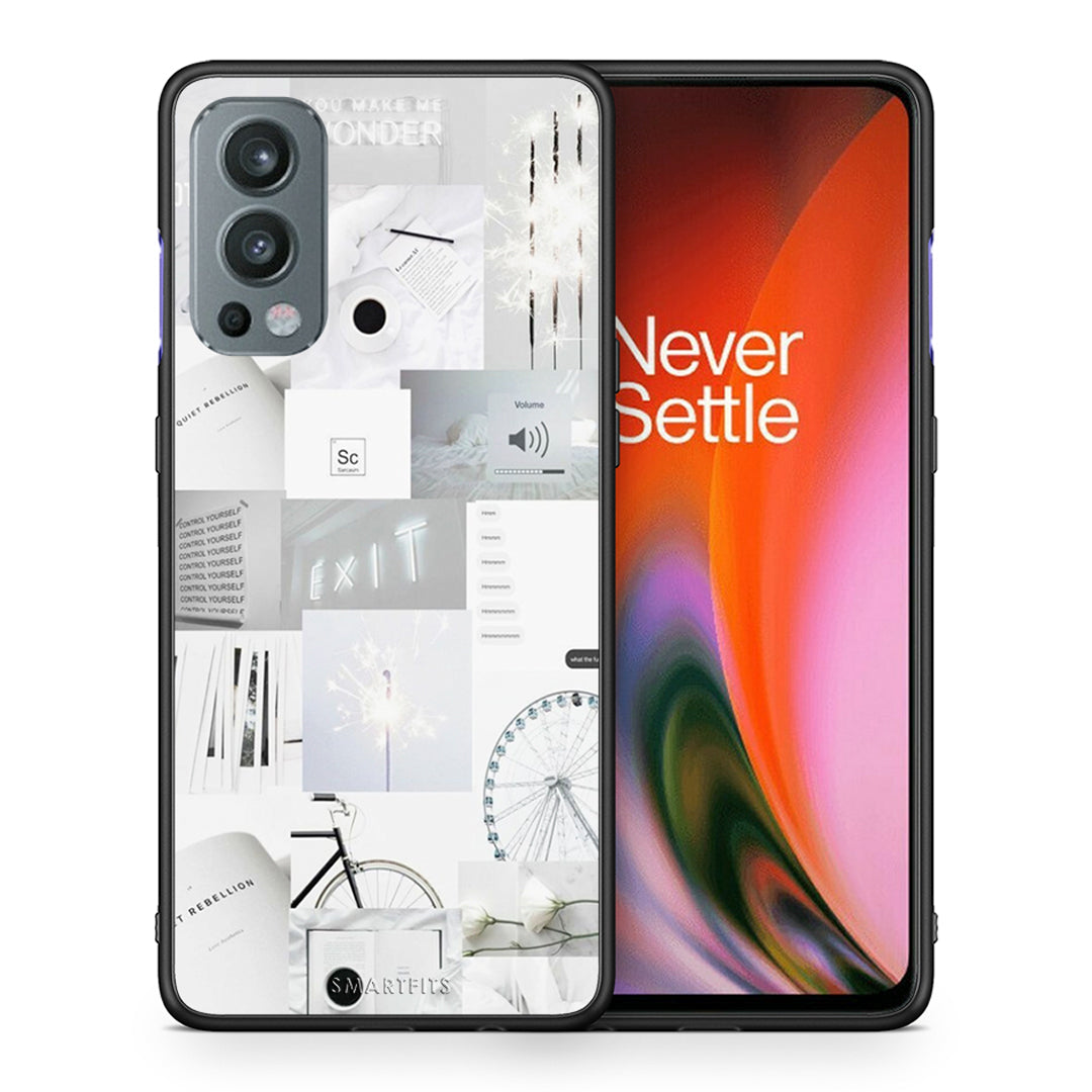 Θήκη Αγίου Βαλεντίνου OnePlus Nord 2 5G Collage Make Me Wonder από τη Smartfits με σχέδιο στο πίσω μέρος και μαύρο περίβλημα | OnePlus Nord 2 5G Collage Make Me Wonder case with colorful back and black bezels