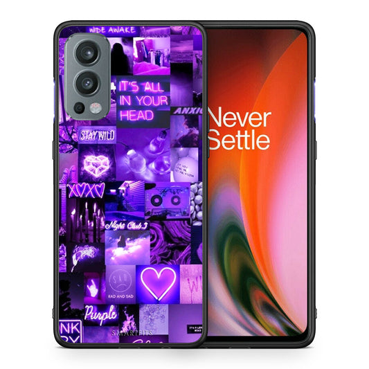 Θήκη Αγίου Βαλεντίνου OnePlus Nord 2 5G Collage Stay Wild από τη Smartfits με σχέδιο στο πίσω μέρος και μαύρο περίβλημα | OnePlus Nord 2 5G Collage Stay Wild case with colorful back and black bezels