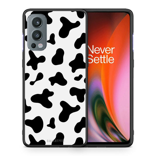 Θήκη OnePlus Nord 2 5G Cow Print από τη Smartfits με σχέδιο στο πίσω μέρος και μαύρο περίβλημα | OnePlus Nord 2 5G Cow Print case with colorful back and black bezels