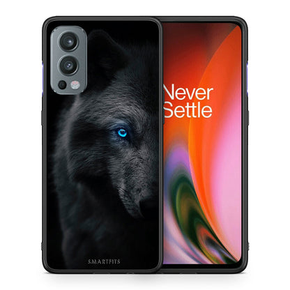 Θήκη OnePlus Nord 2 5G Dark Wolf από τη Smartfits με σχέδιο στο πίσω μέρος και μαύρο περίβλημα | OnePlus Nord 2 5G Dark Wolf case with colorful back and black bezels