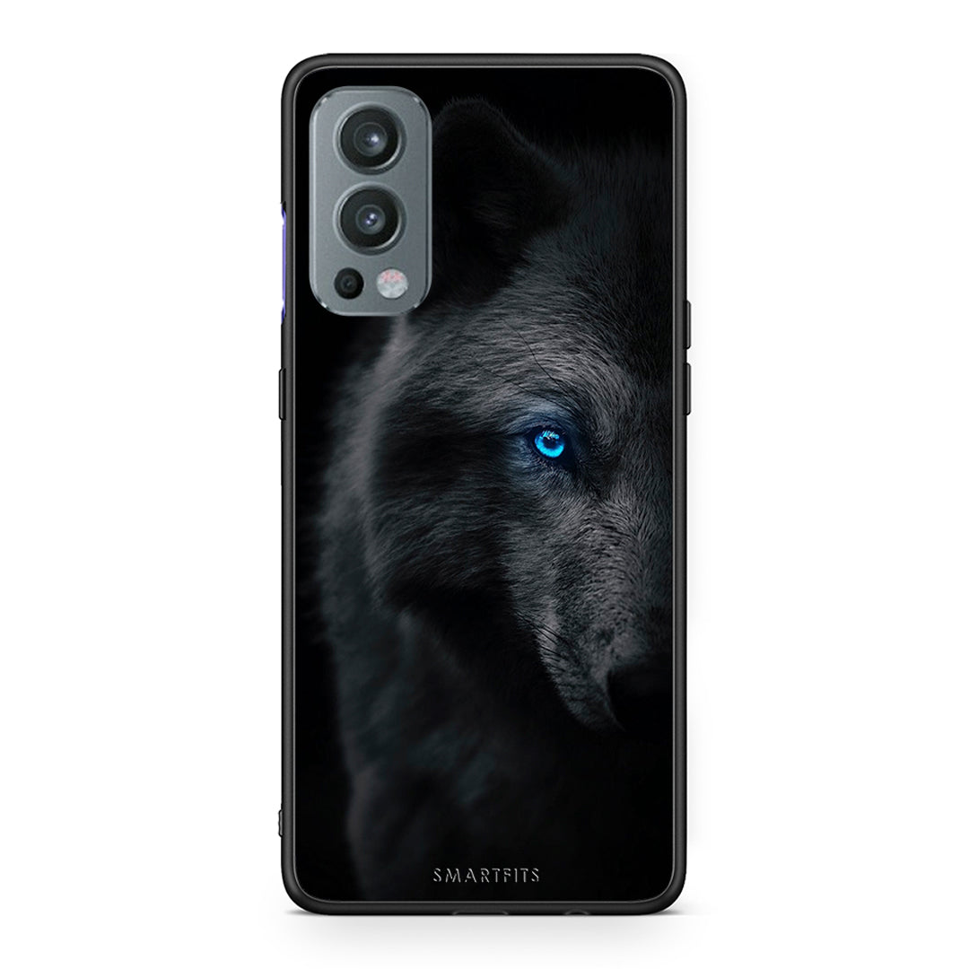 OnePlus Nord 2 5G Dark Wolf θήκη από τη Smartfits με σχέδιο στο πίσω μέρος και μαύρο περίβλημα | Smartphone case with colorful back and black bezels by Smartfits
