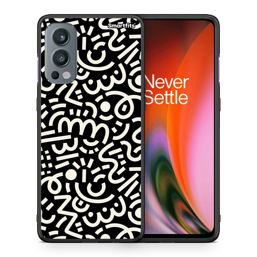Θήκη OnePlus Nord 2 5G Doodle Art από τη Smartfits με σχέδιο στο πίσω μέρος και μαύρο περίβλημα | OnePlus Nord 2 5G Doodle Art case with colorful back and black bezels