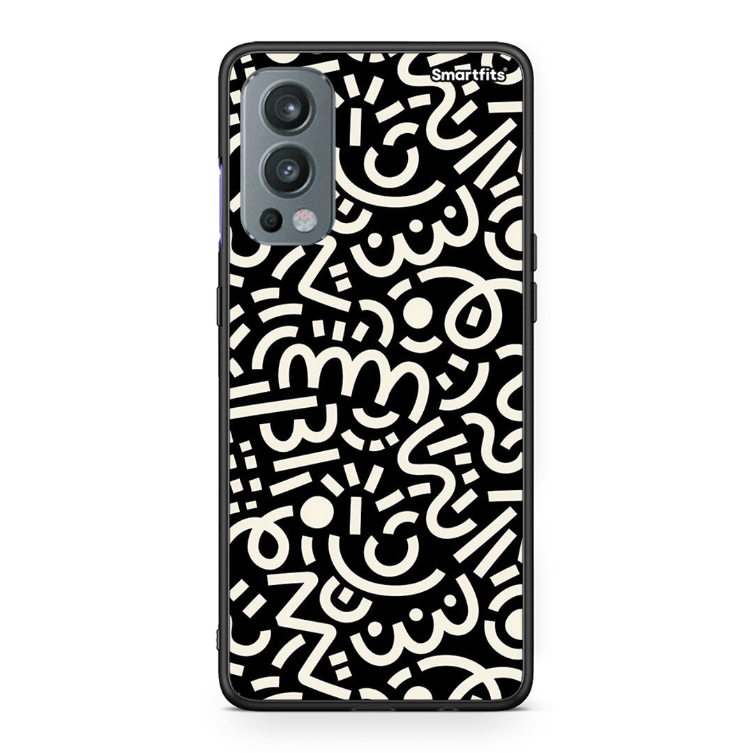 OnePlus Nord 2 5G Doodle Art Θήκη από τη Smartfits με σχέδιο στο πίσω μέρος και μαύρο περίβλημα | Smartphone case with colorful back and black bezels by Smartfits