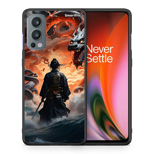 Θήκη OnePlus Nord 2 5G Dragons Fight από τη Smartfits με σχέδιο στο πίσω μέρος και μαύρο περίβλημα | OnePlus Nord 2 5G Dragons Fight case with colorful back and black bezels